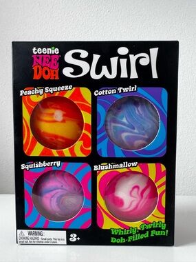 NeeDoh Teenie Swirl 4-Pack Stress Ball Mini Sensory Toy Fidget Kids Gift